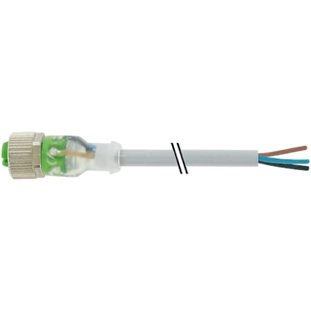 Murrelektronik M12 FEMALE 90 Degree LED, PVC 4X0.34 YELLOW, UL/CSA 10m 7000-12261-2330500